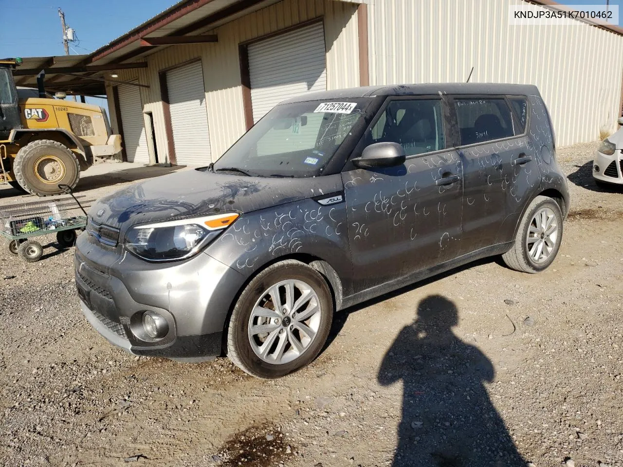 2019 Kia Soul + VIN: KNDJP3A51K7010462 Lot: 71257044