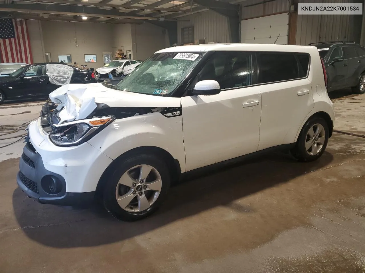 2019 Kia Soul VIN: KNDJN2A22K7001534 Lot: 72981504