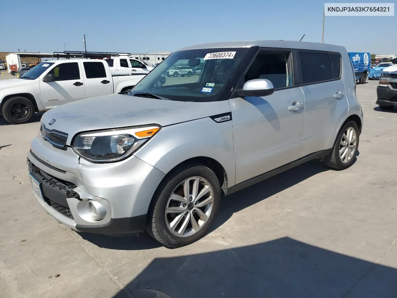 2019 Kia Soul + VIN: KNDJP3A53K7654321 Lot: 73600374