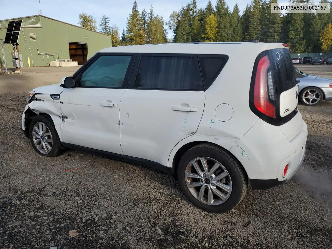 2019 Kia Soul + VIN: KNDJP3A53K7002167 Lot: 74297654