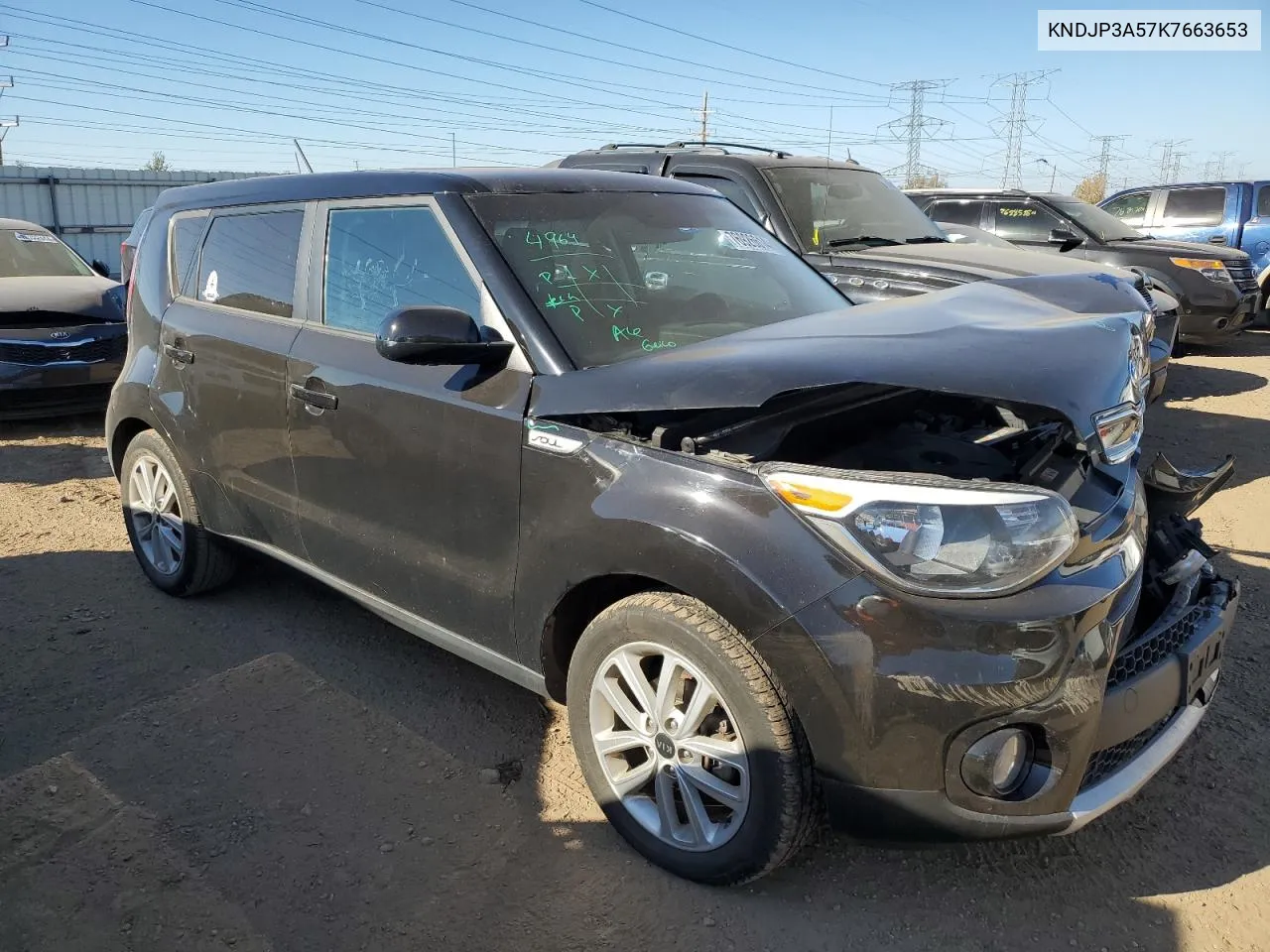 2019 Kia Soul + VIN: KNDJP3A57K7663653 Lot: 76926614