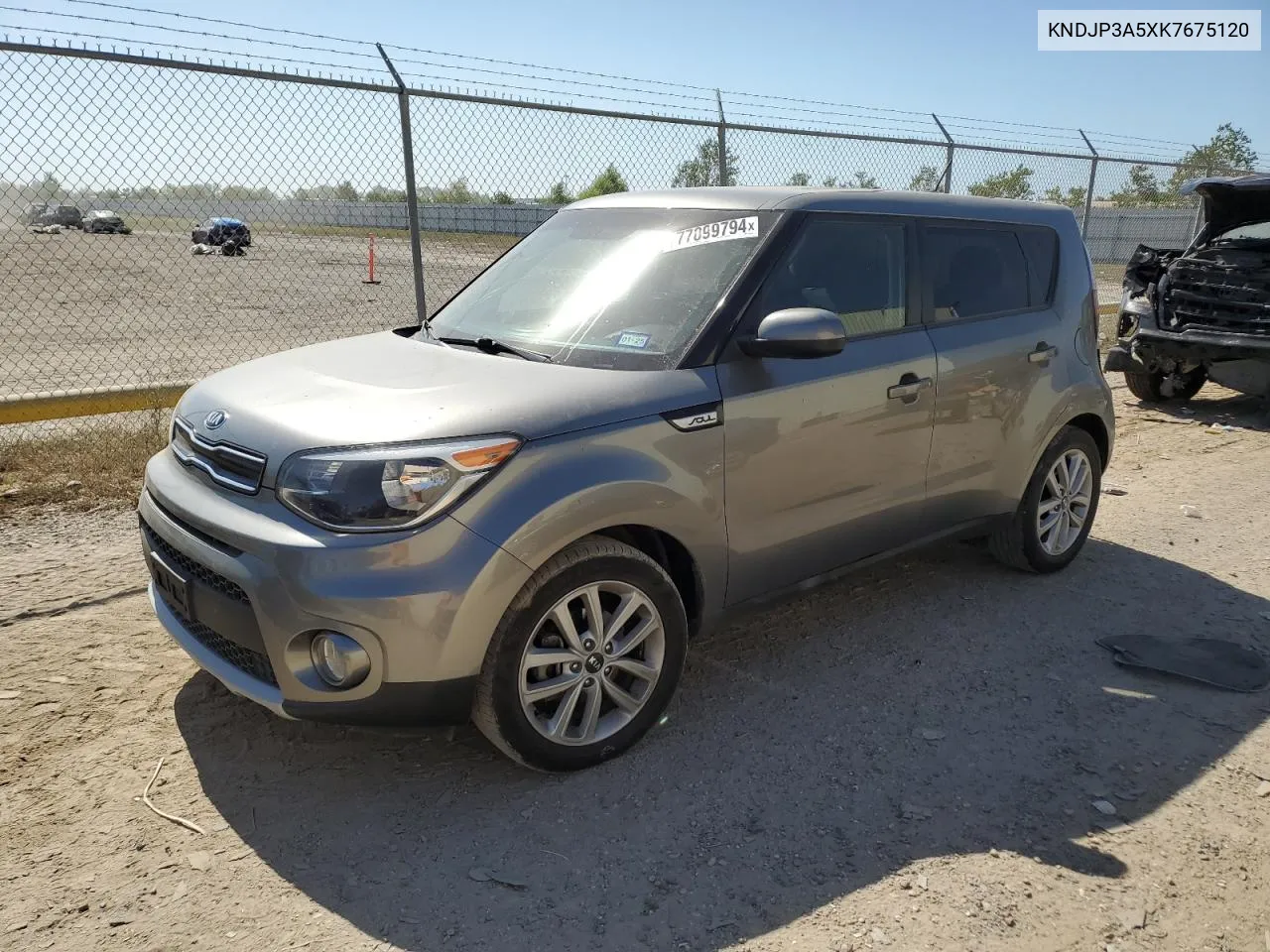 2019 Kia Soul + VIN: KNDJP3A5XK7675120 Lot: 77099794