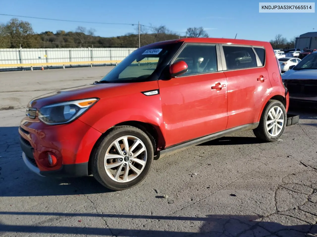 2019 Kia Soul + VIN: KNDJP3A53K7665514 Lot: 80343844