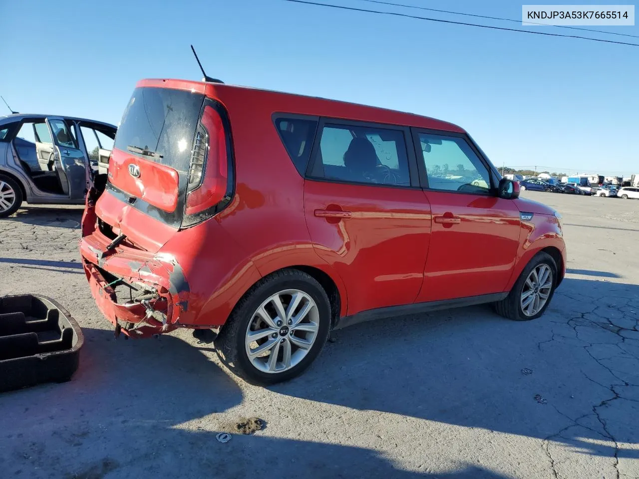 2019 Kia Soul + VIN: KNDJP3A53K7665514 Lot: 80343844