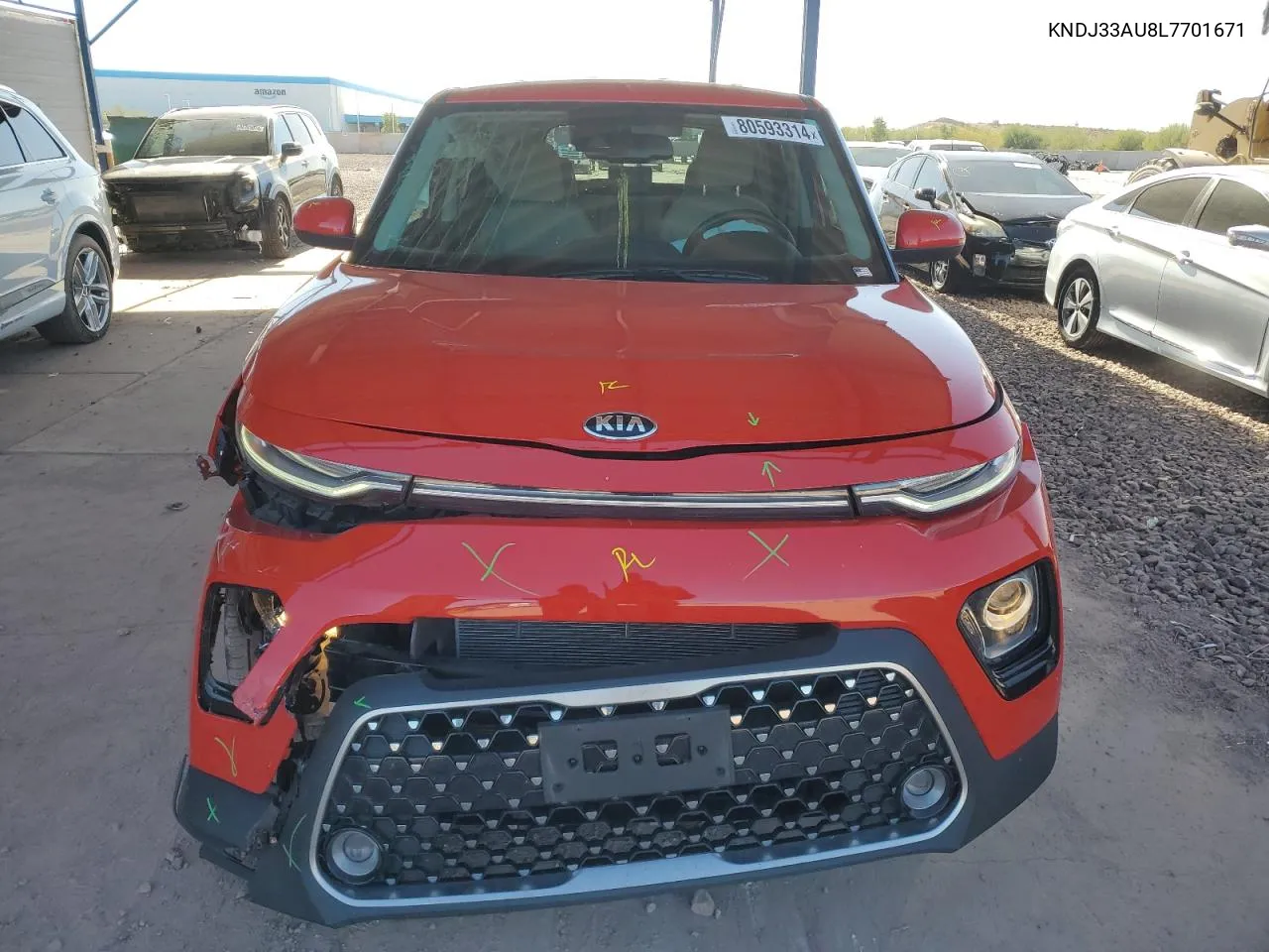 2020 Kia Soul Ex VIN: KNDJ33AU8L7701671 Lot: 80593314