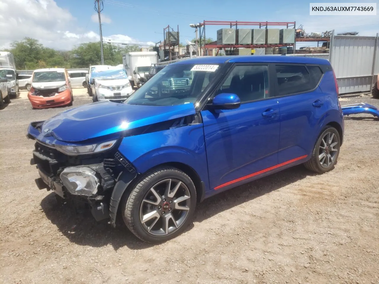 2021 Kia Soul Gt Line VIN: KNDJ63AUXM7743669 Lot: 53222014