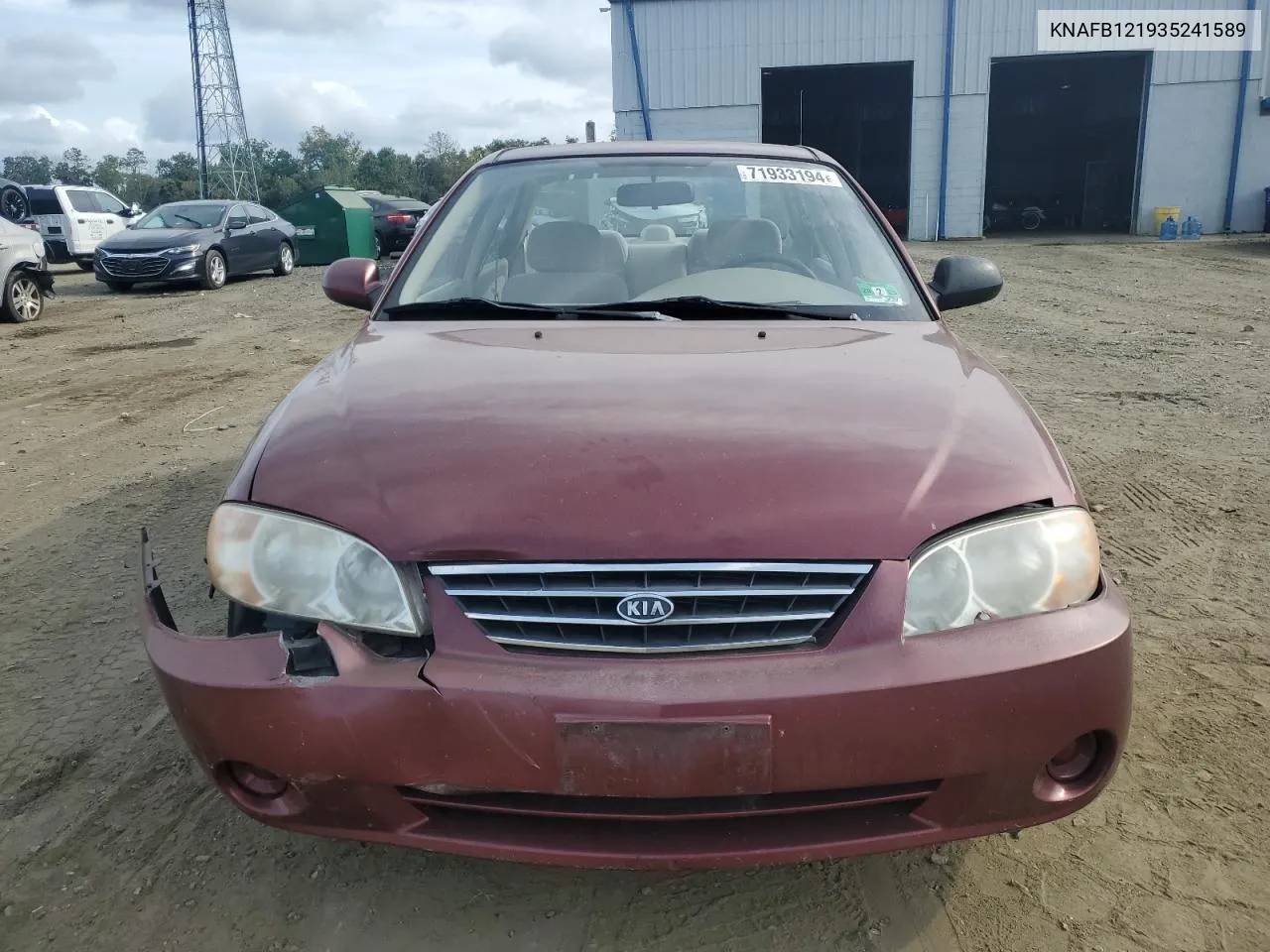 2003 Kia Spectra Base VIN: KNAFB121935241589 Lot: 71933194