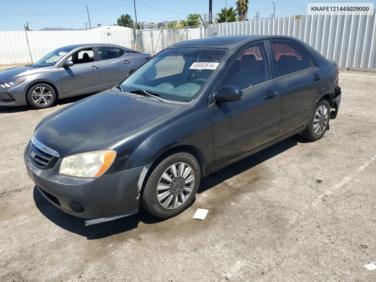 2004 Kia Spectra Lx VIN: KNAFE121445029000 Lot: 65992614