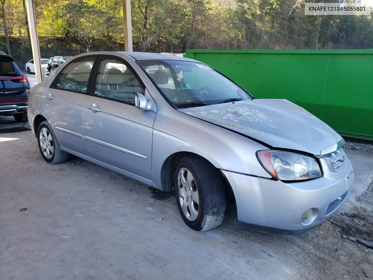 2004 Kia Spectra Lx VIN: KNAFE121345055801 Lot: 75844614