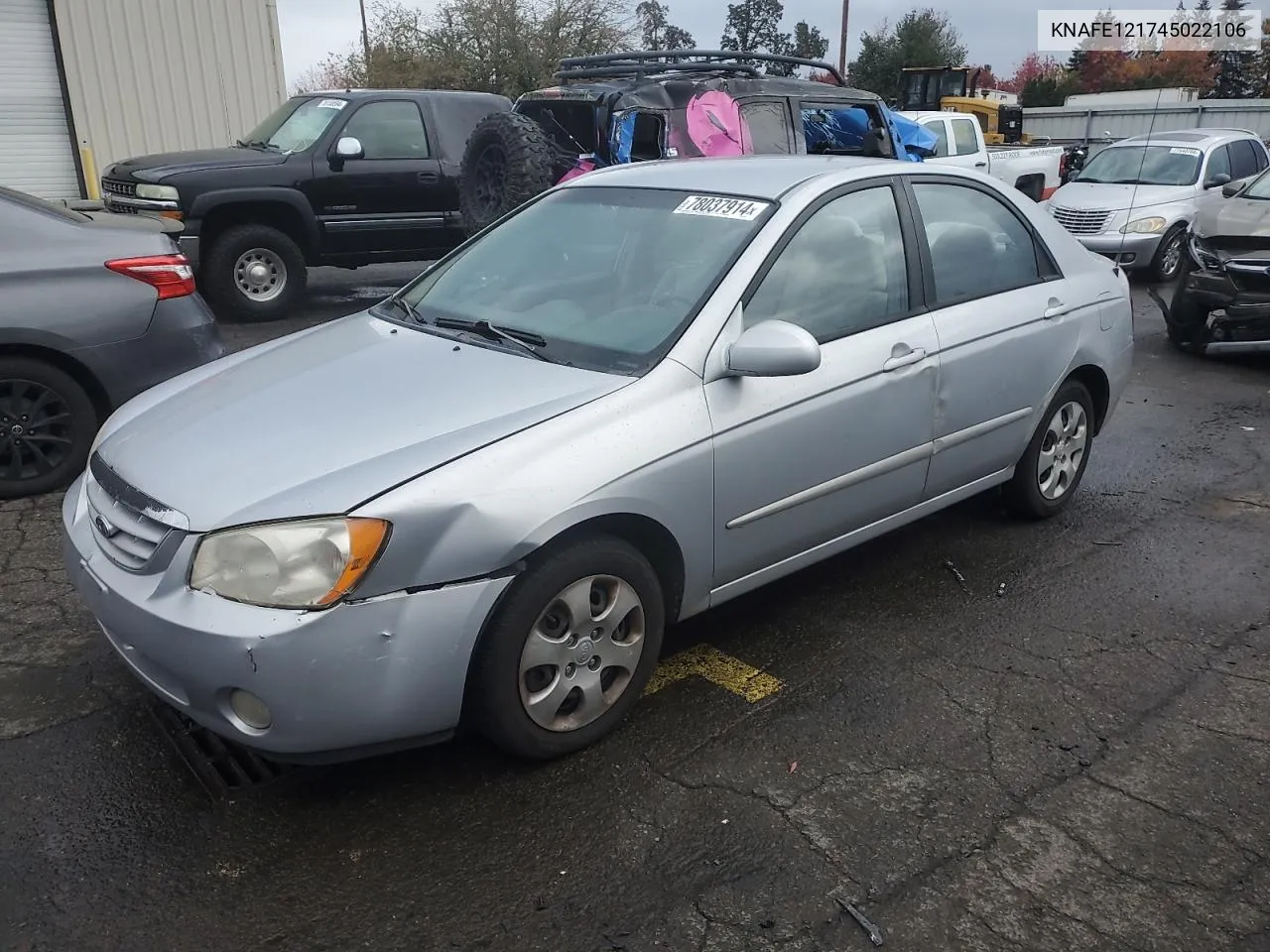 2004 Kia Spectra Lx VIN: KNAFE121745022106 Lot: 78037914