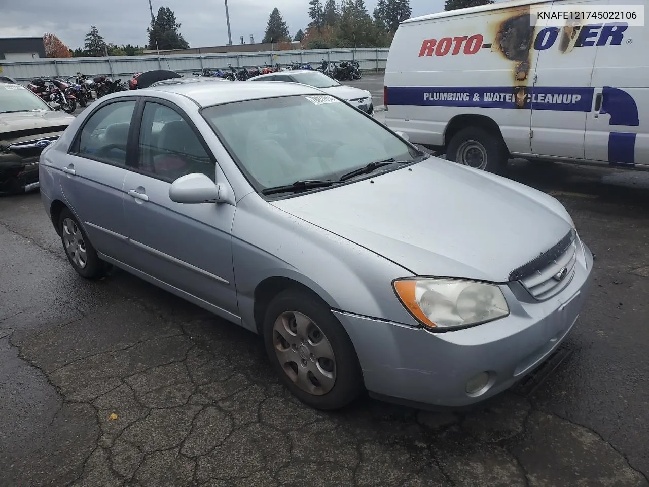 2004 Kia Spectra Lx VIN: KNAFE121745022106 Lot: 78037914