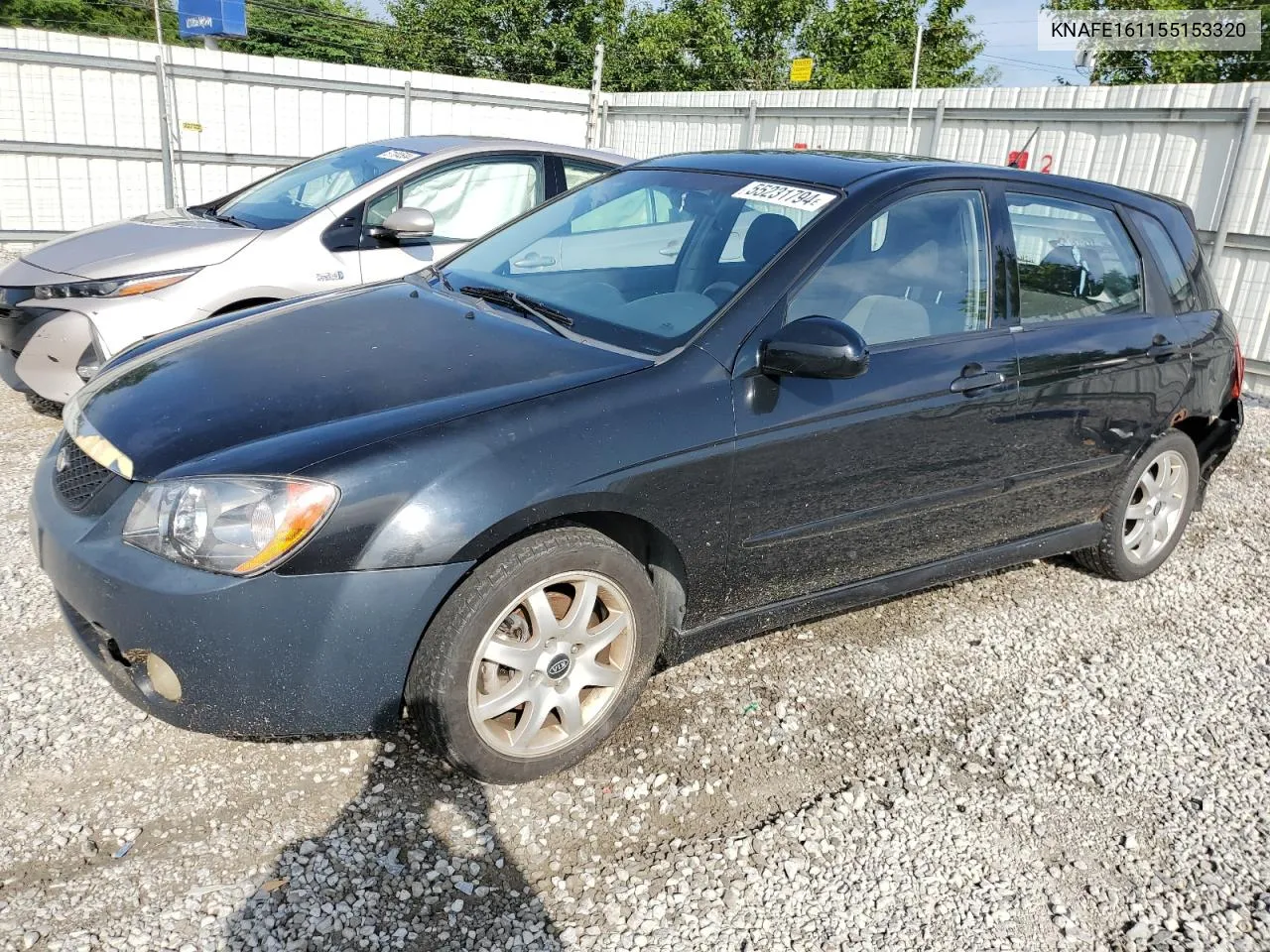 2005 Kia Spectra5 VIN: KNAFE161155153320 Lot: 55231794