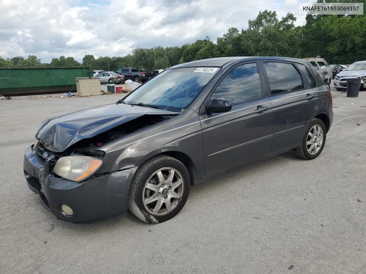 2005 Kia Spectra5 VIN: KNAFE161955069357 Lot: 61790224