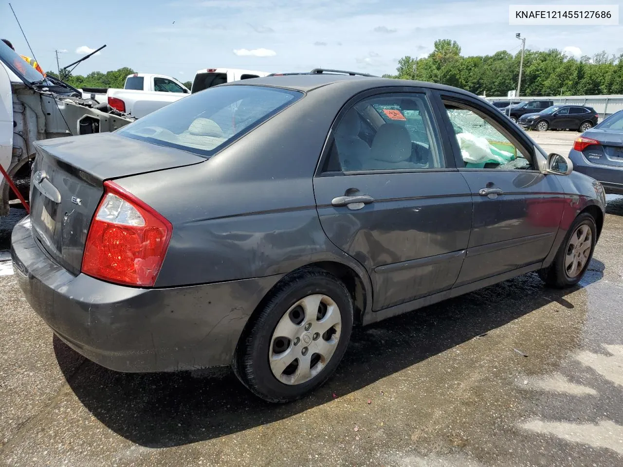 2005 Kia Spectra Lx VIN: KNAFE121455127686 Lot: 64639184