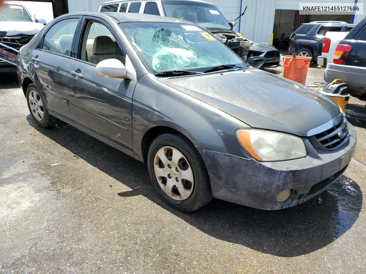 2005 Kia Spectra Lx VIN: KNAFE121455127686 Lot: 64639184