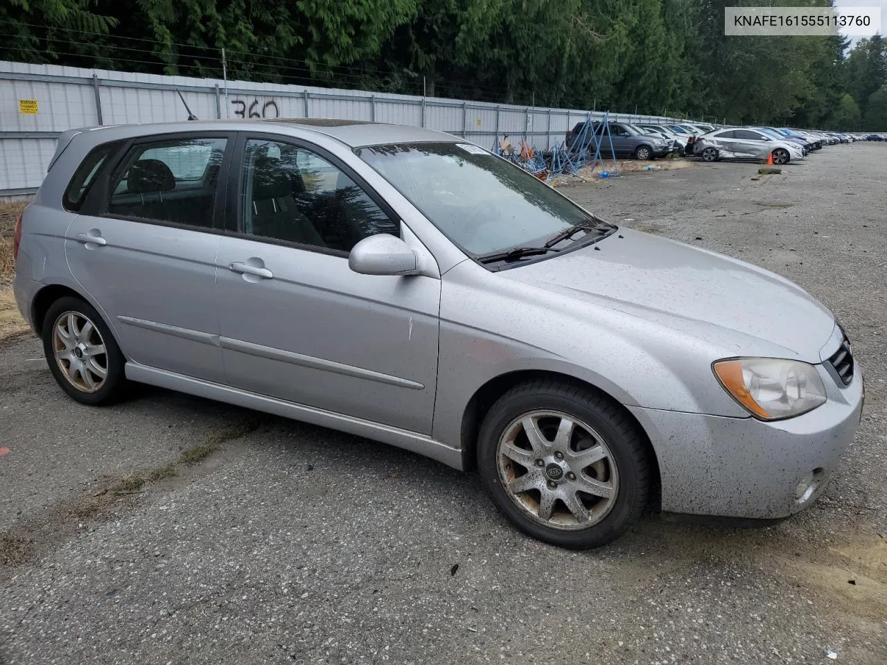 2005 Kia Spectra5 VIN: KNAFE161555113760 Lot: 67147674