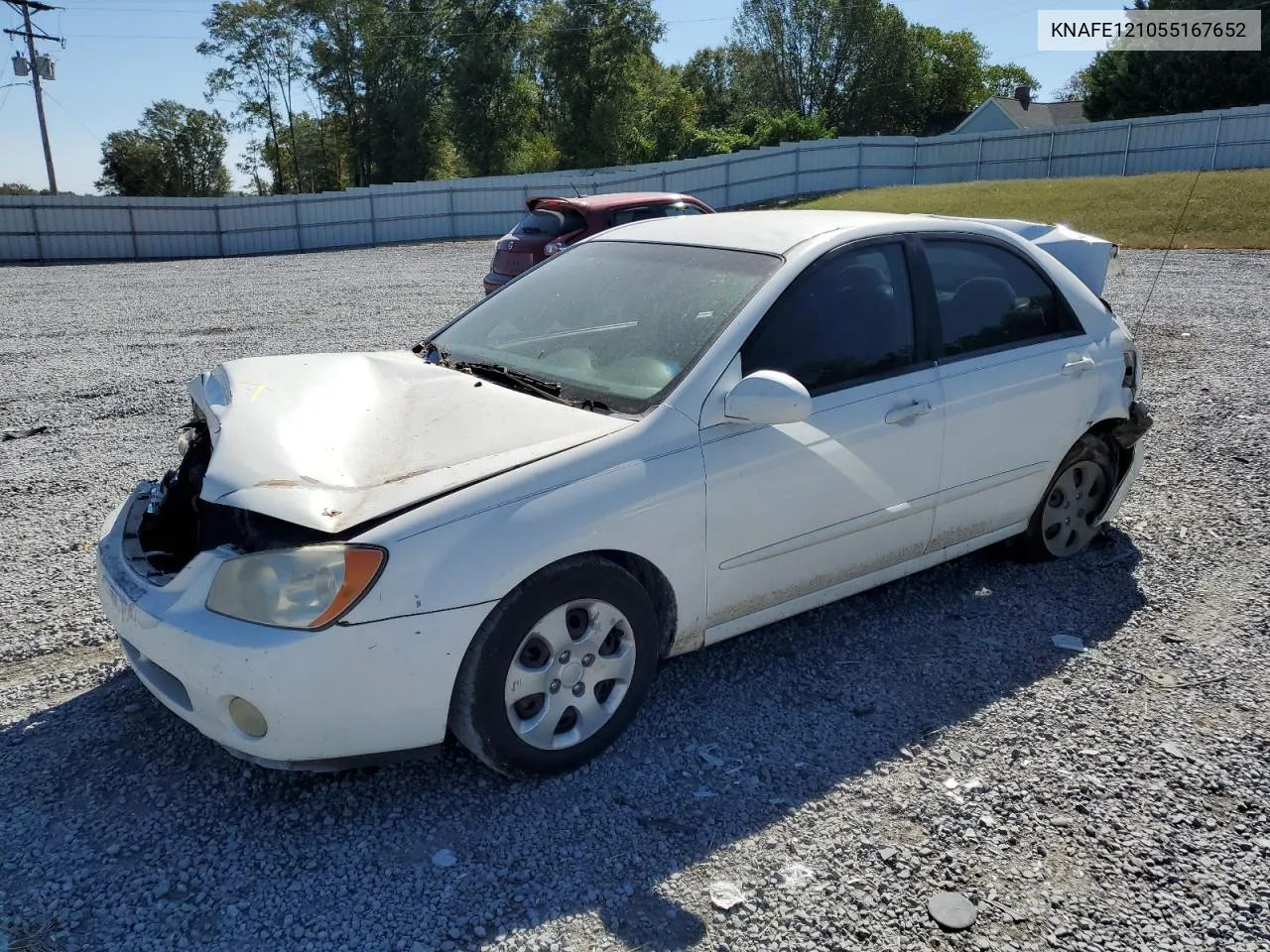 2005 Kia Spectra Lx VIN: KNAFE121055167652 Lot: 72753994