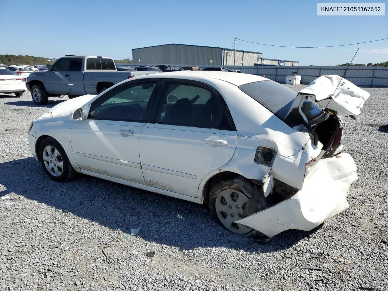 2005 Kia Spectra Lx VIN: KNAFE121055167652 Lot: 72753994