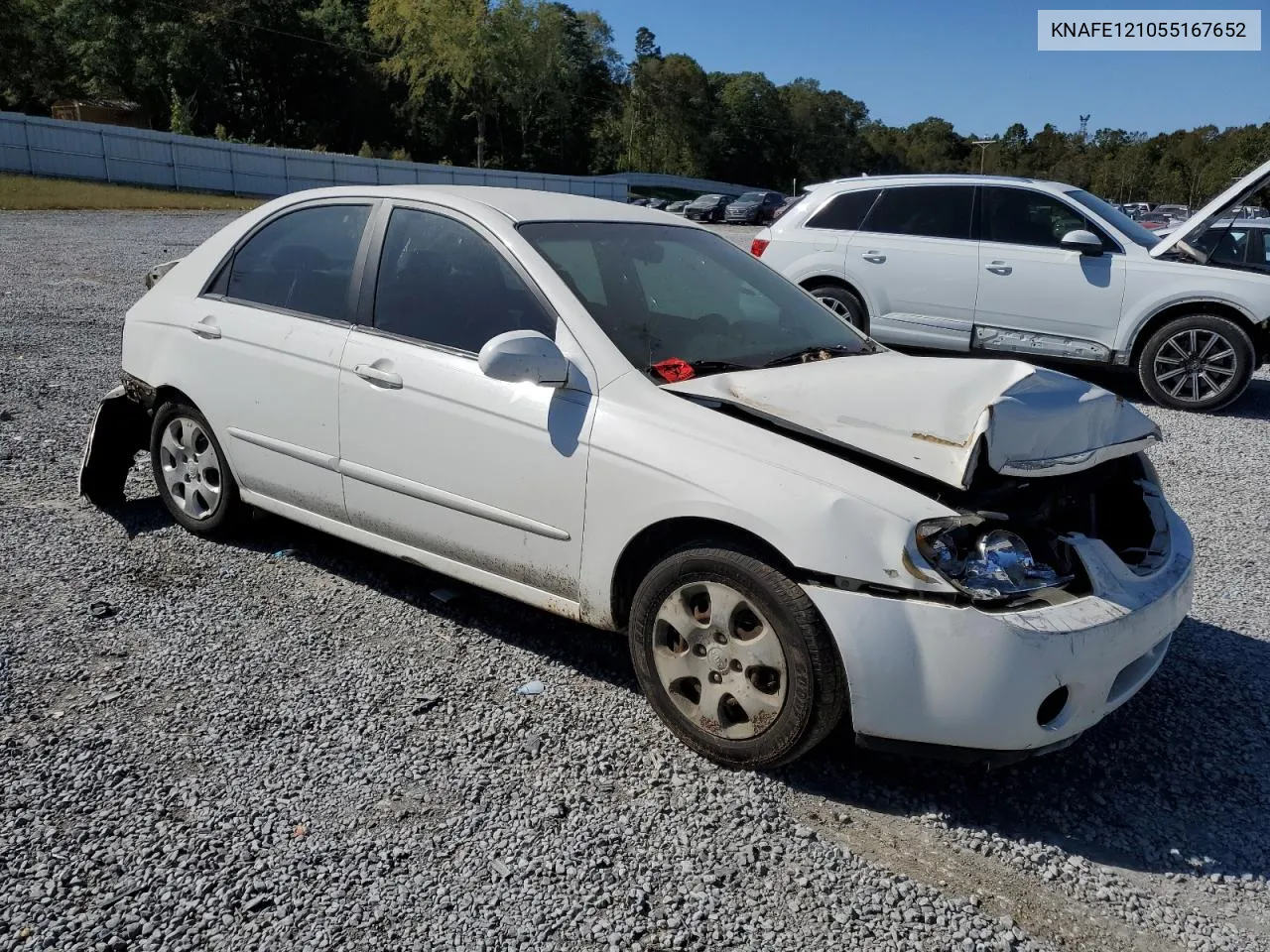 2005 Kia Spectra Lx VIN: KNAFE121055167652 Lot: 72753994