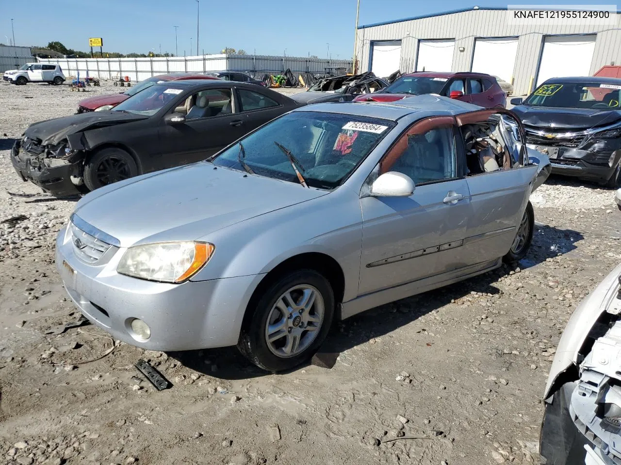 2005 Kia Spectra Lx VIN: KNAFE121955124900 Lot: 75235864