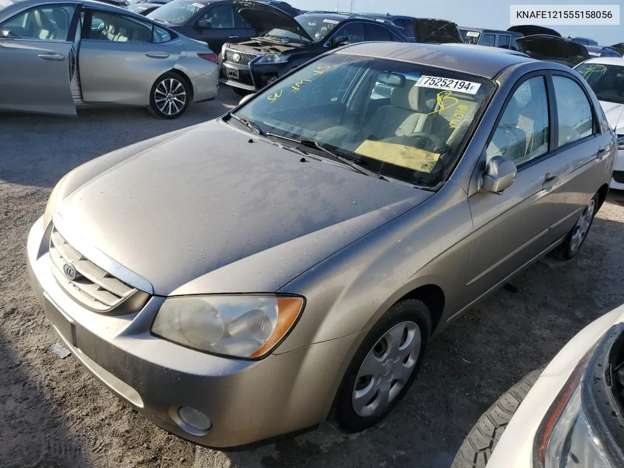 2005 Kia Spectra Lx VIN: KNAFE121555158056 Lot: 75252194