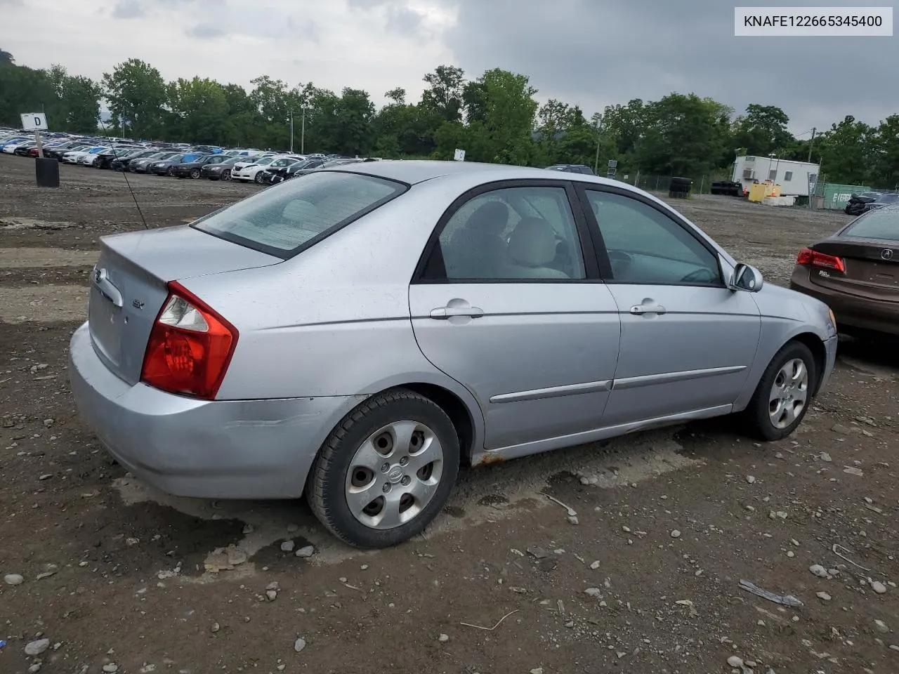 2006 Kia Spectra Lx VIN: KNAFE122665345400 Lot: 65040844