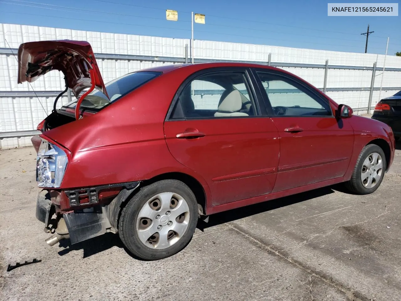 2006 Kia Spectra Lx VIN: KNAFE121565245621 Lot: 72557554