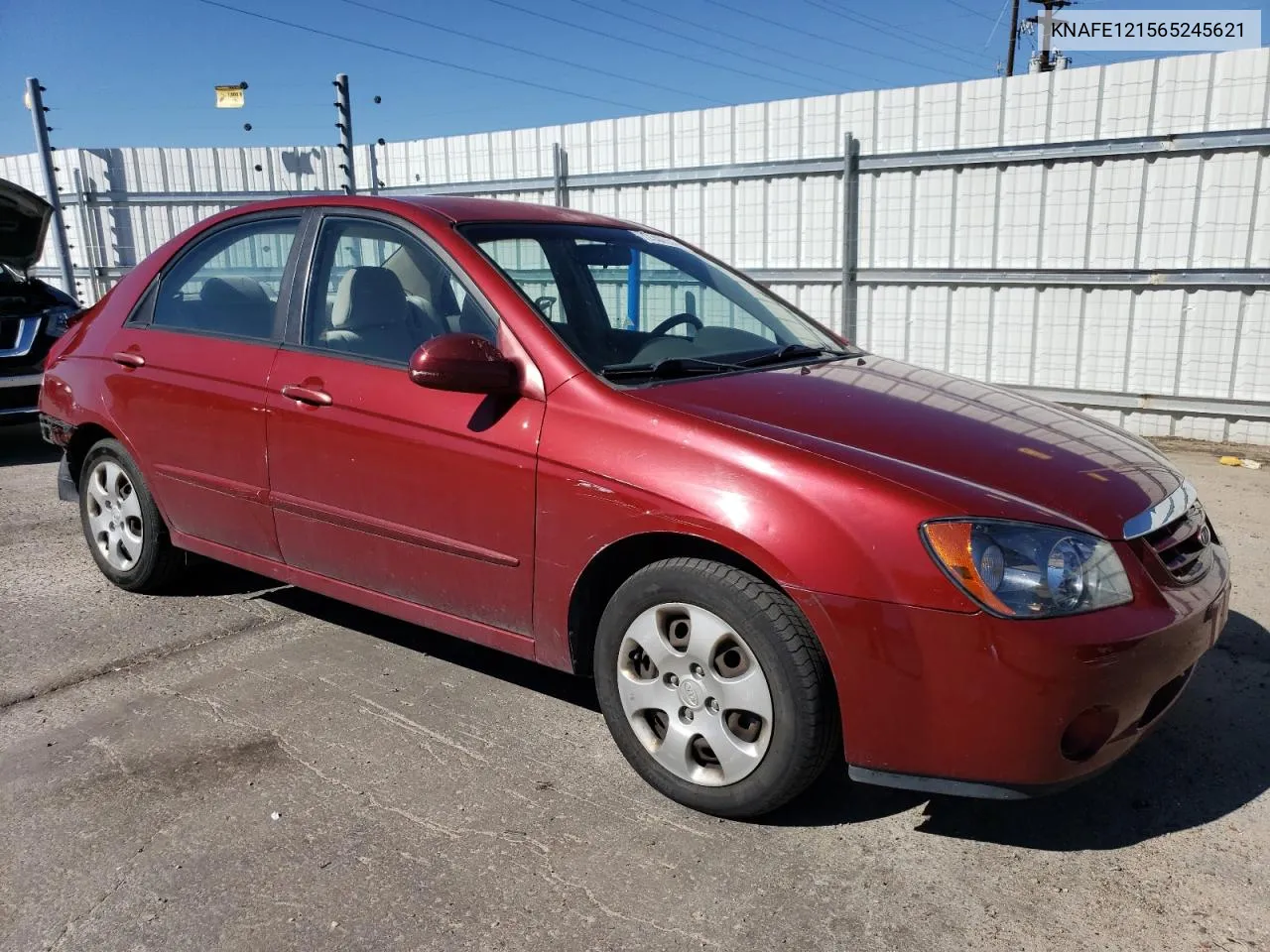 2006 Kia Spectra Lx VIN: KNAFE121565245621 Lot: 72557554