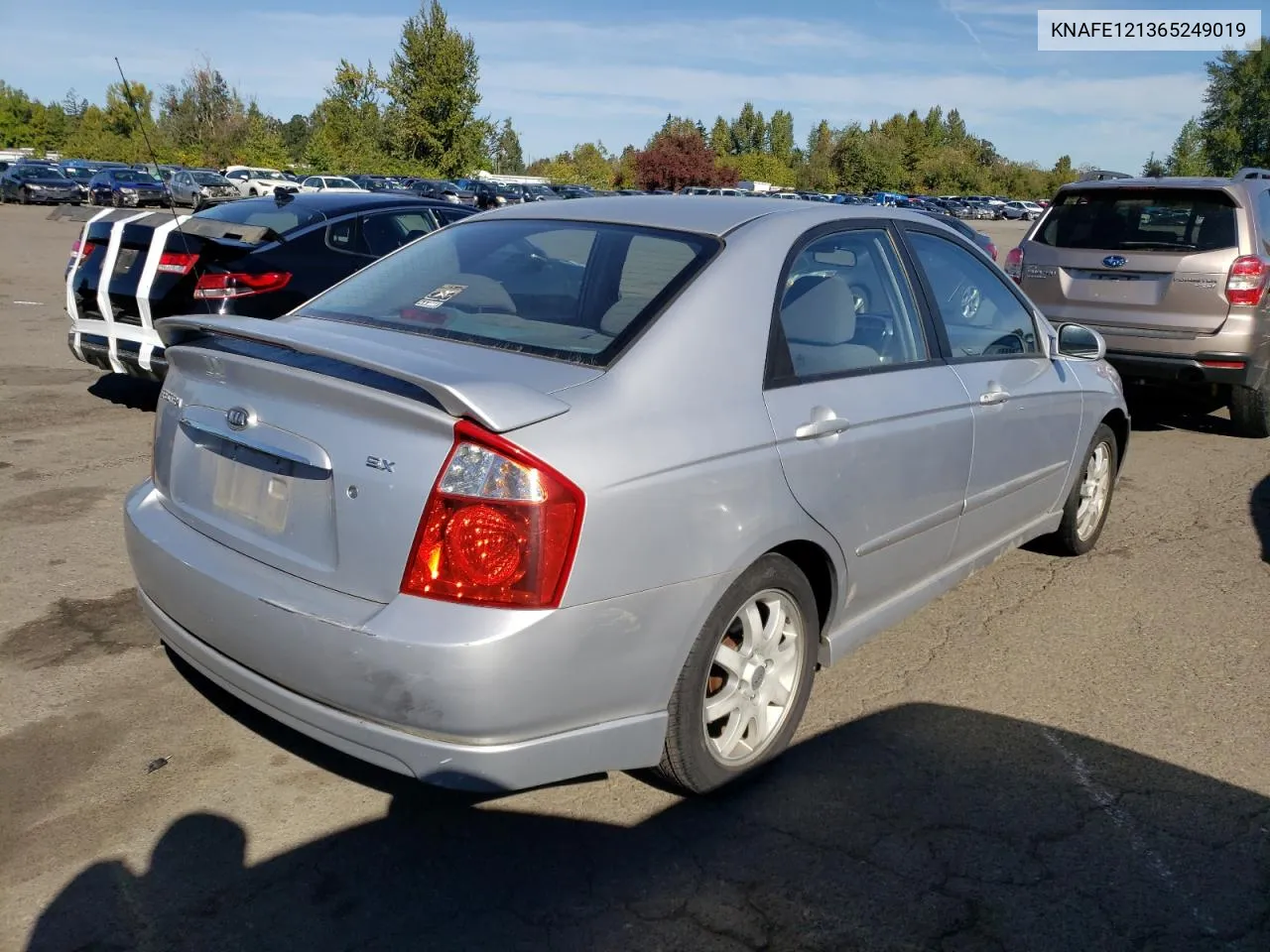 2006 Kia Spectra Lx VIN: KNAFE121365249019 Lot: 72954634