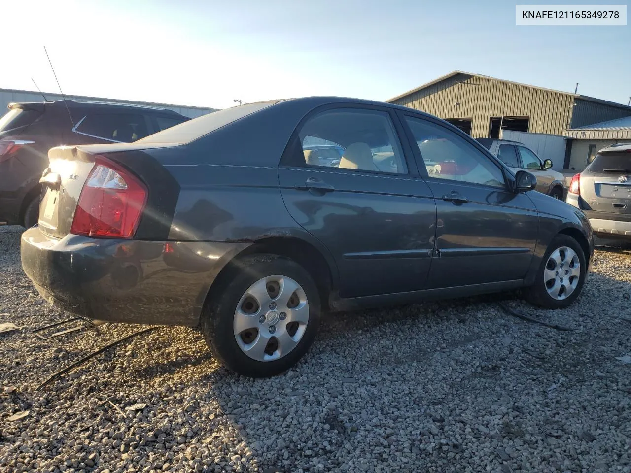 2006 Kia Spectra Lx VIN: KNAFE121165349278 Lot: 74732134