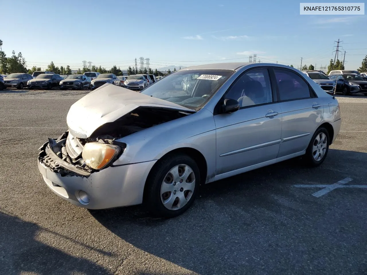 2006 Kia Spectra Lx VIN: KNAFE121765310775 Lot: 77006924