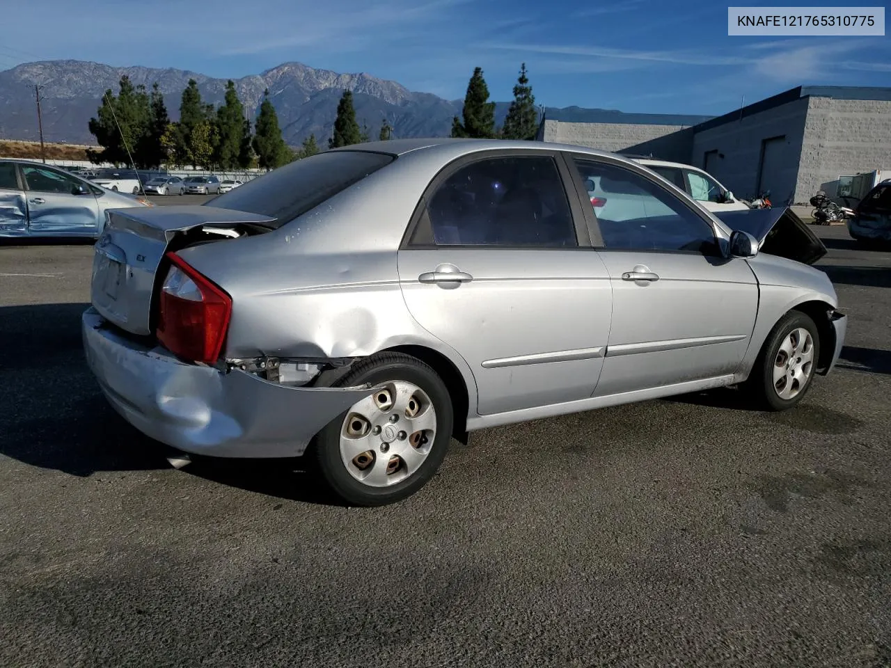 2006 Kia Spectra Lx VIN: KNAFE121765310775 Lot: 77006924