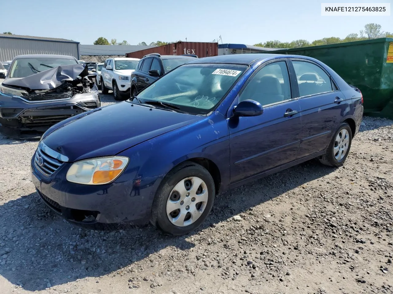 2007 Kia Spectra Ex VIN: KNAFE121275463825 Lot: 71094674