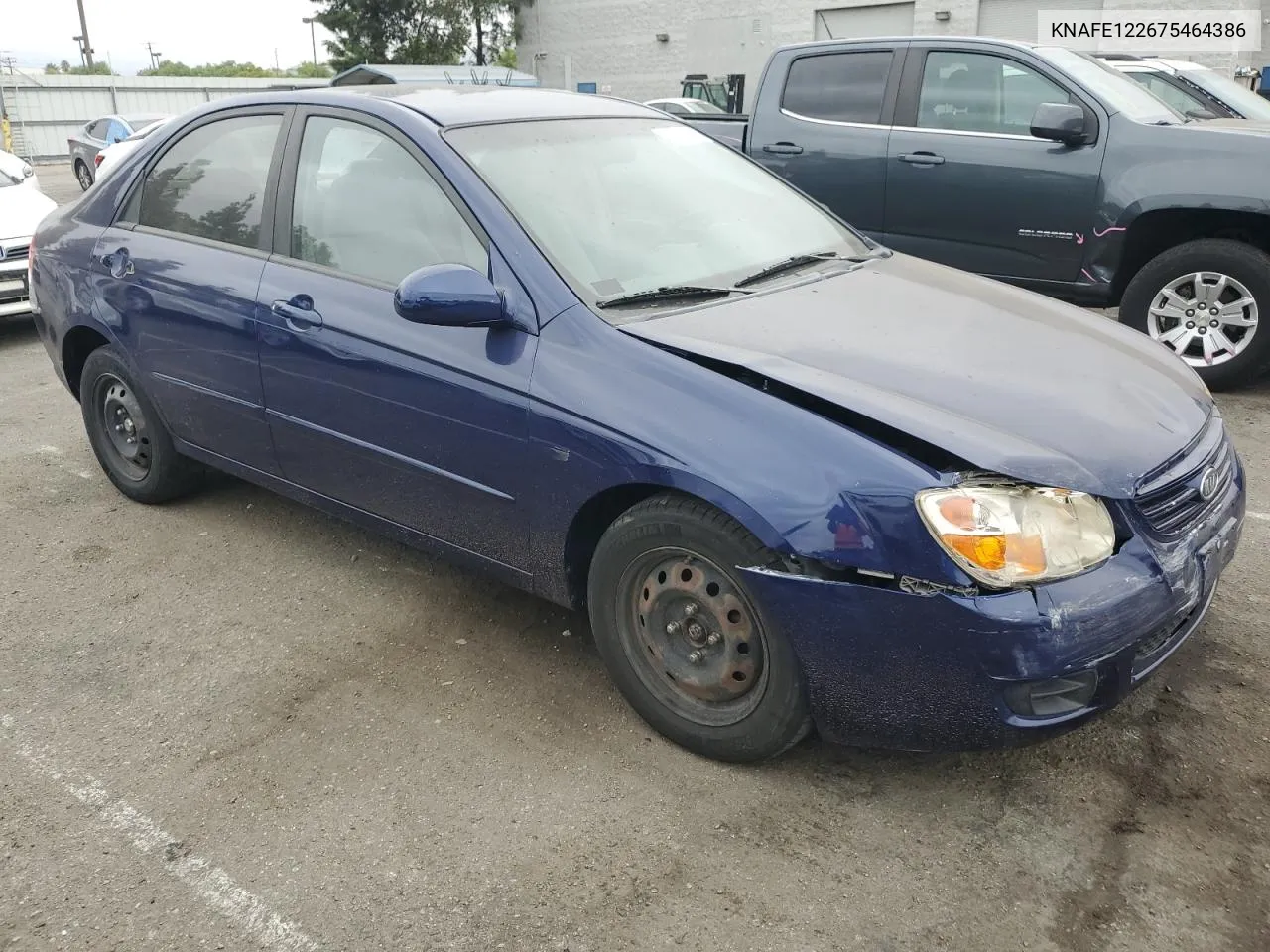 2007 Kia Spectra Ex VIN: KNAFE122675464386 Lot: 72206834