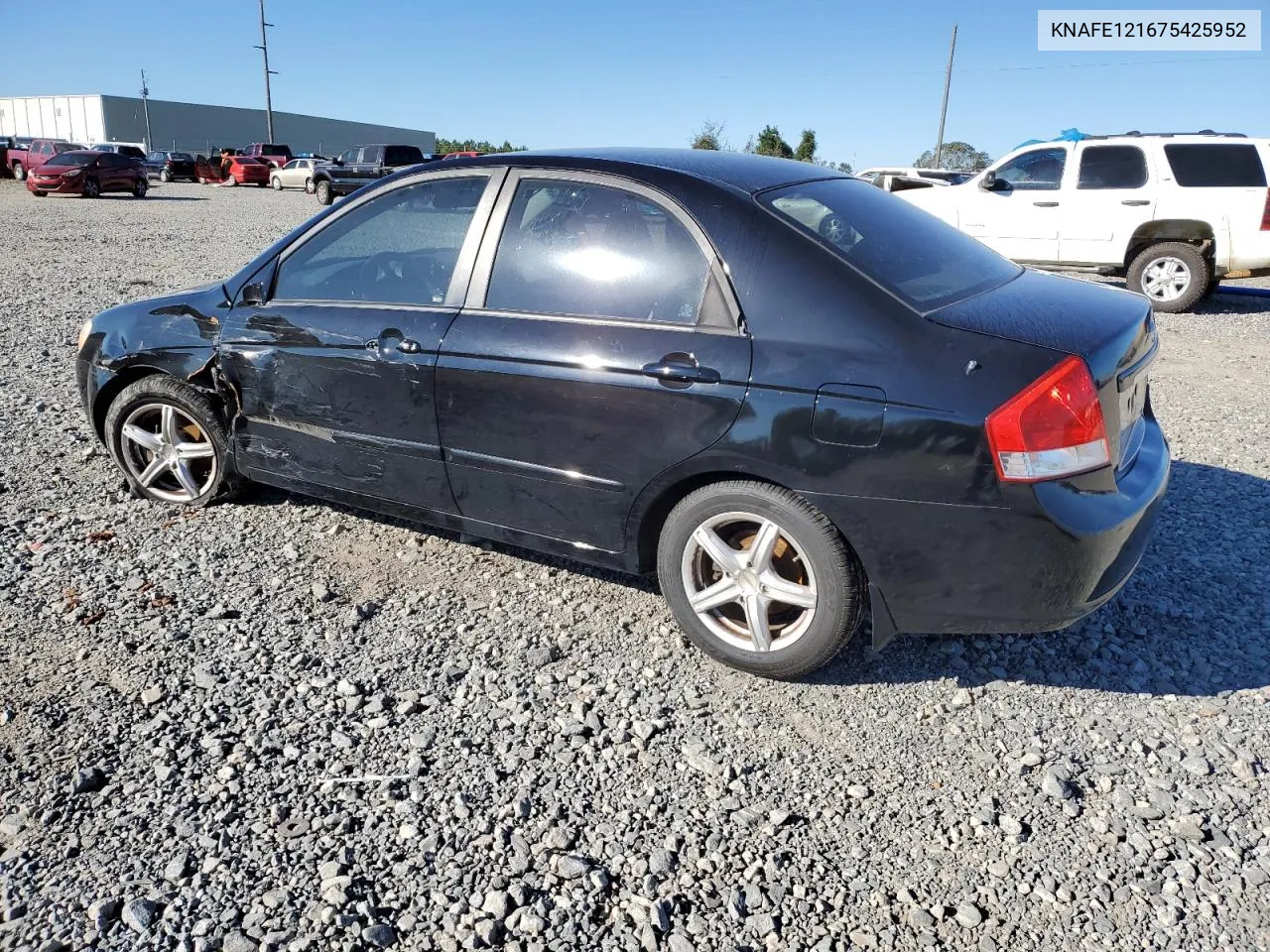 2007 Kia Spectra Ex VIN: KNAFE121675425952 Lot: 73307684