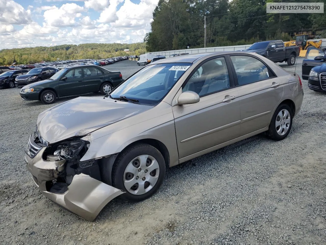 2007 Kia Spectra Ex VIN: KNAFE121275478390 Lot: 74137924