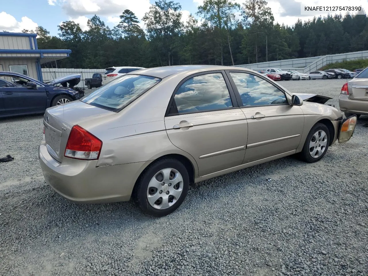 2007 Kia Spectra Ex VIN: KNAFE121275478390 Lot: 74137924