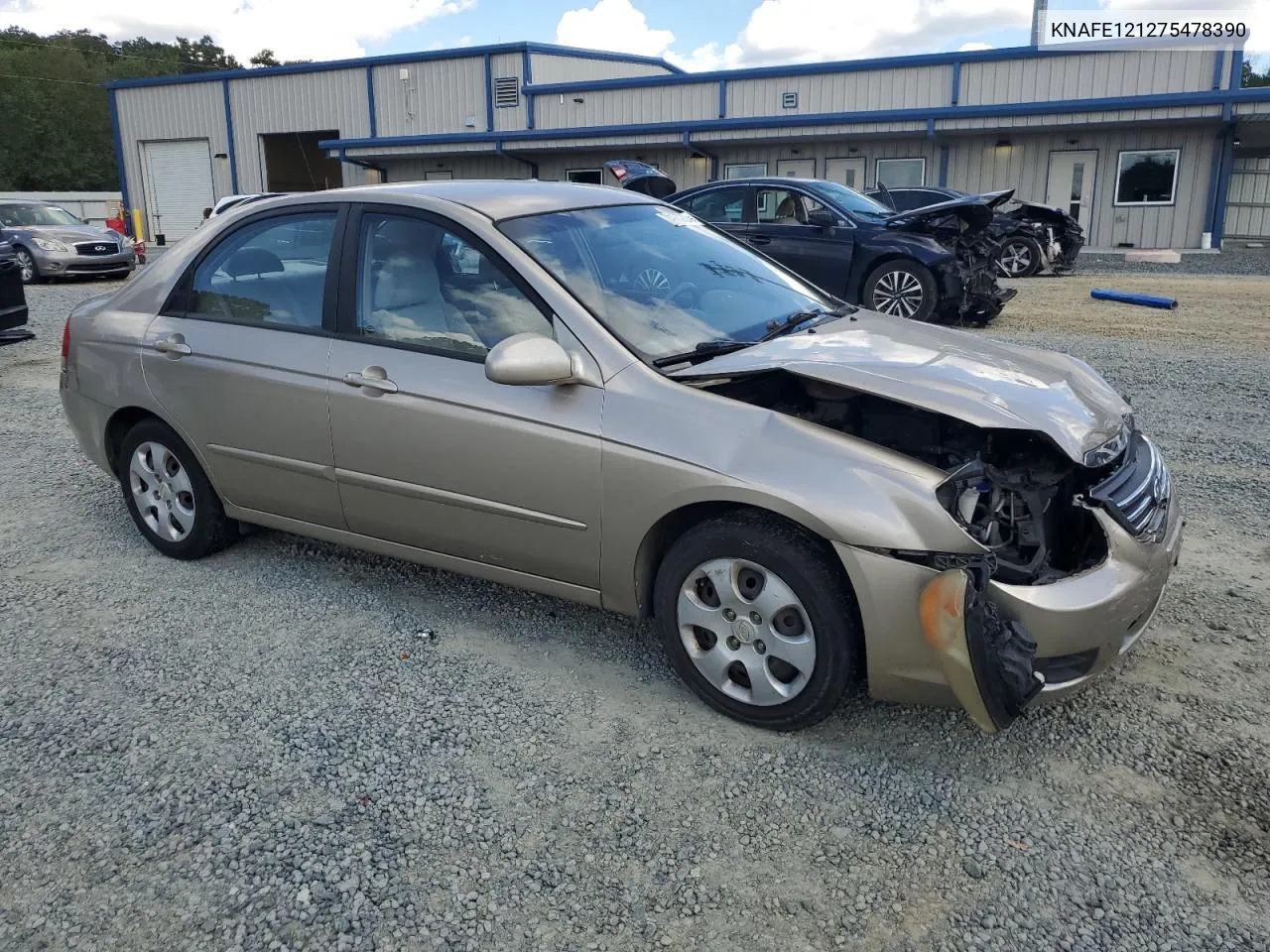 2007 Kia Spectra Ex VIN: KNAFE121275478390 Lot: 74137924