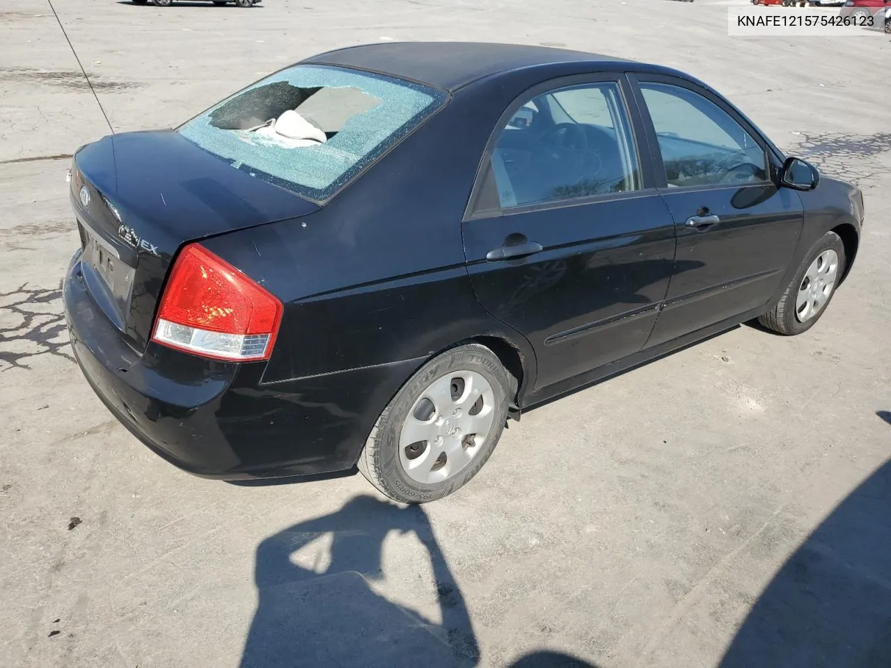 2007 Kia Spectra Ex VIN: KNAFE121575426123 Lot: 74380934