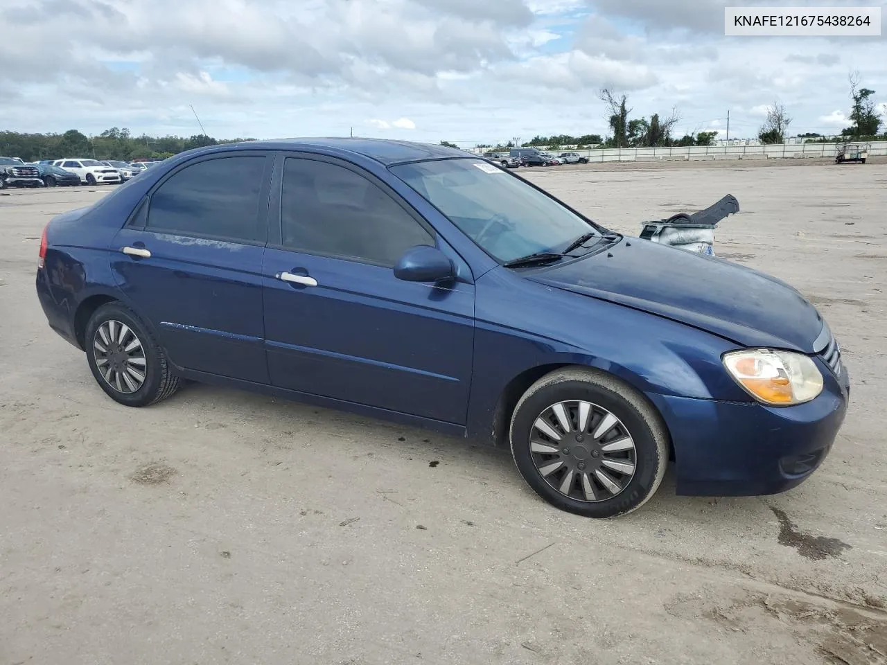 2007 Kia Spectra Ex VIN: KNAFE121675438264 Lot: 75255394