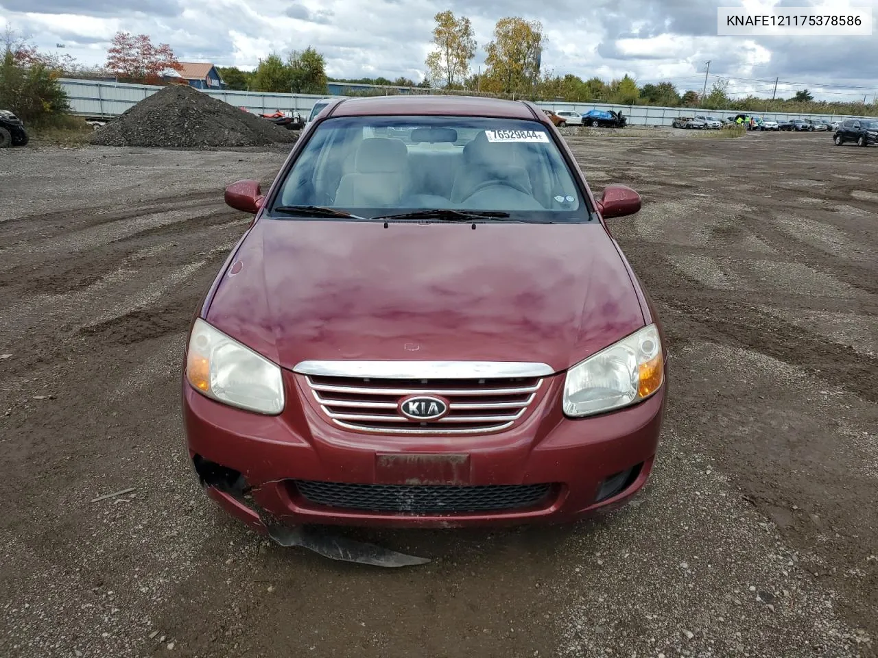 2007 Kia Spectra Ex VIN: KNAFE121175378586 Lot: 76529844