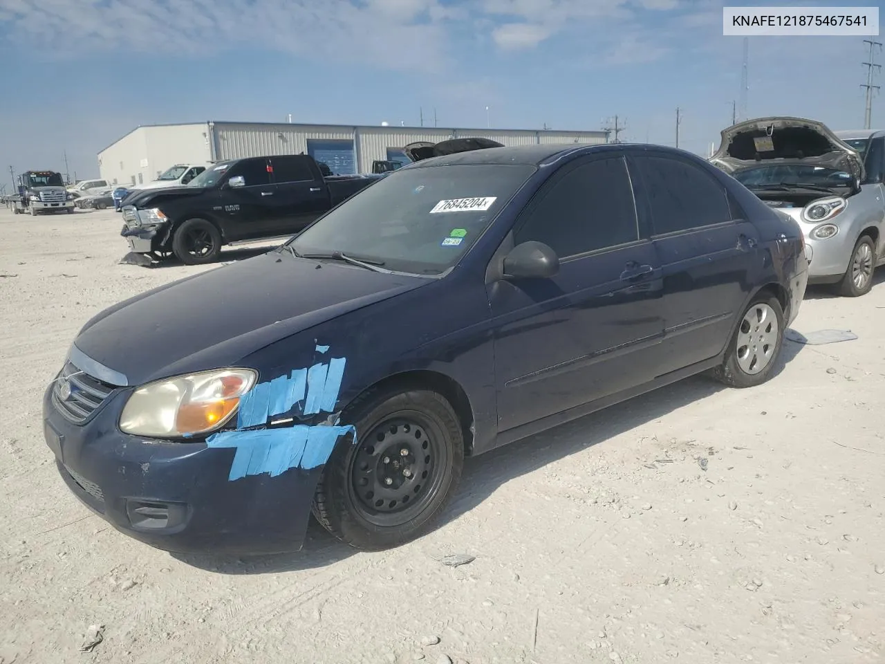 2007 Kia Spectra Ex VIN: KNAFE121875467541 Lot: 76845204