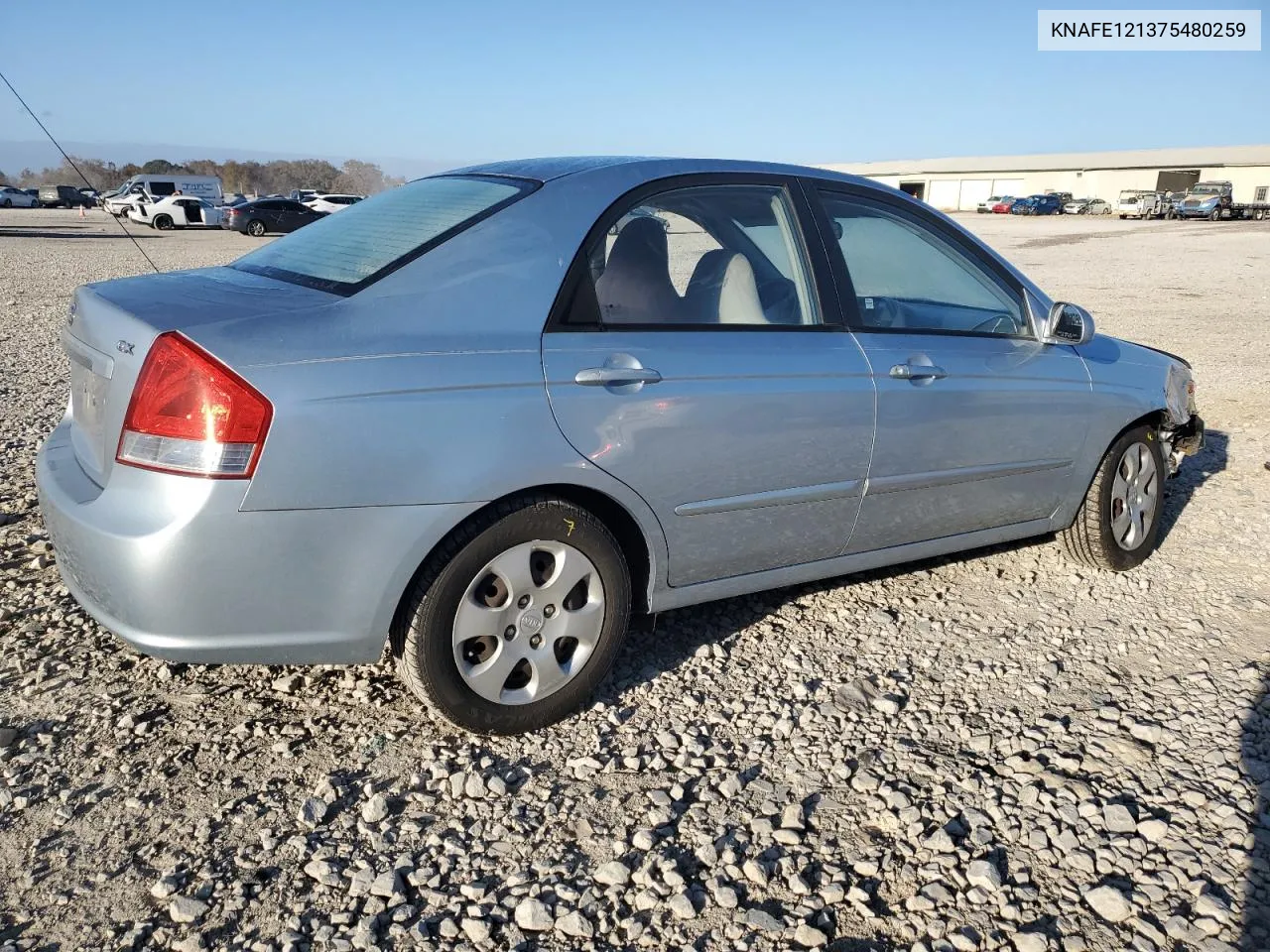 2007 Kia Spectra Ex VIN: KNAFE121375480259 Lot: 78299004