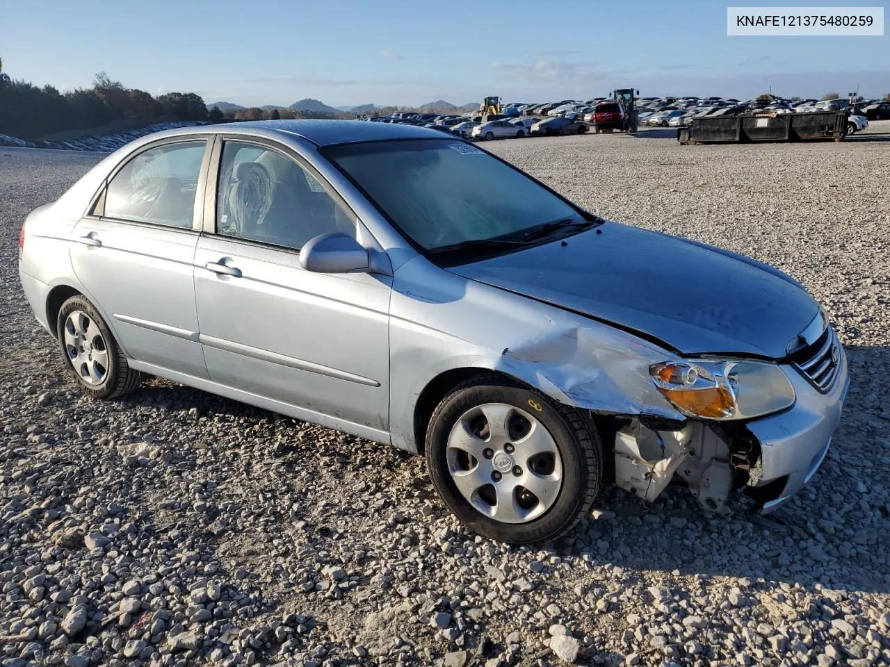 2007 Kia Spectra Ex VIN: KNAFE121375480259 Lot: 78299004