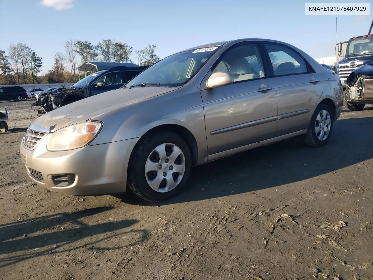 2007 Kia Spectra Ex VIN: KNAFE121975407929 Lot: 80351834