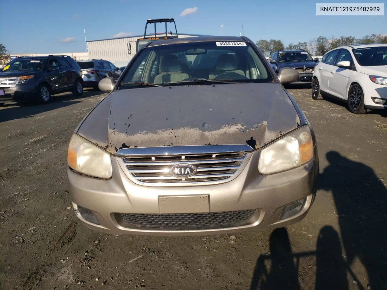 2007 Kia Spectra Ex VIN: KNAFE121975407929 Lot: 80351834