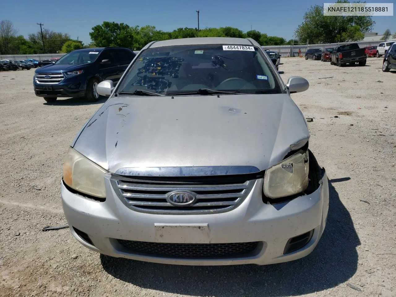 2008 Kia Spectra Ex VIN: KNAFE121185518881 Lot: 48447834