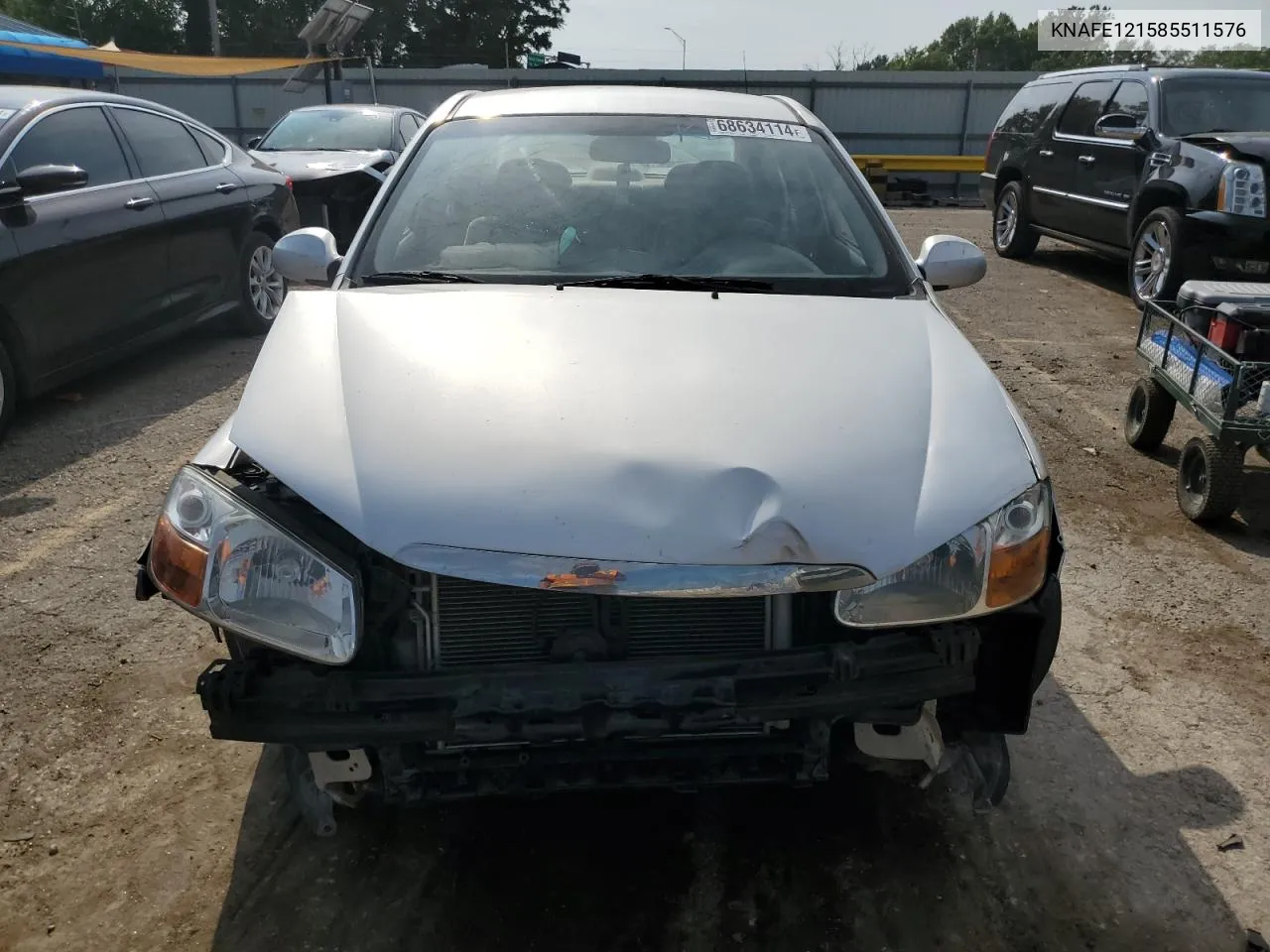 2008 Kia Spectra Ex VIN: KNAFE121585511576 Lot: 68634114