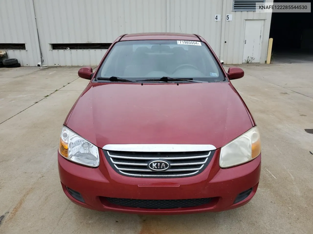 2008 Kia Spectra Ex VIN: KNAFE122285544530 Lot: 71985554