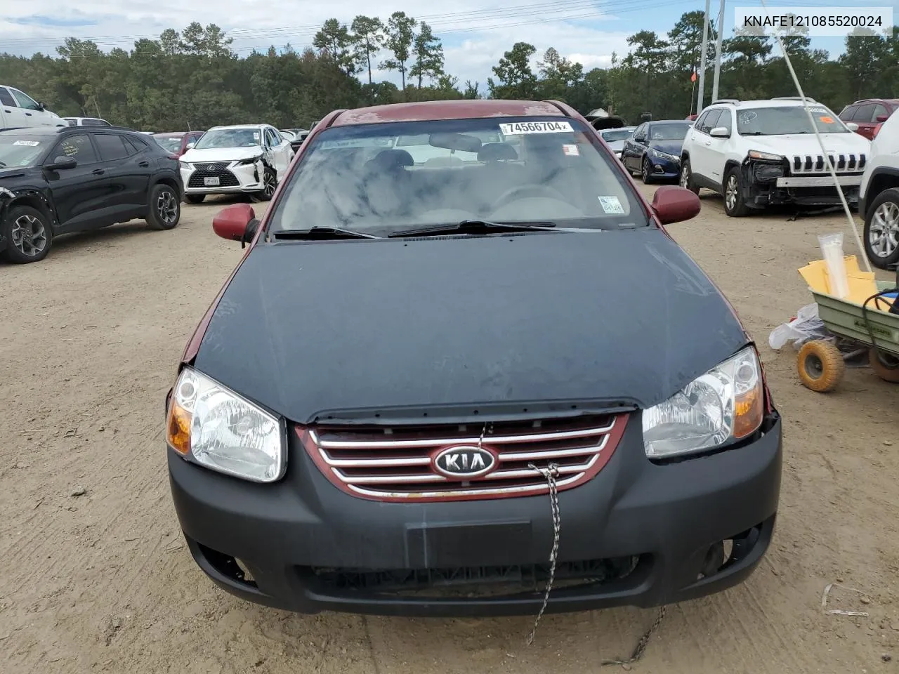 2008 Kia Spectra Ex VIN: KNAFE121085520024 Lot: 74566704